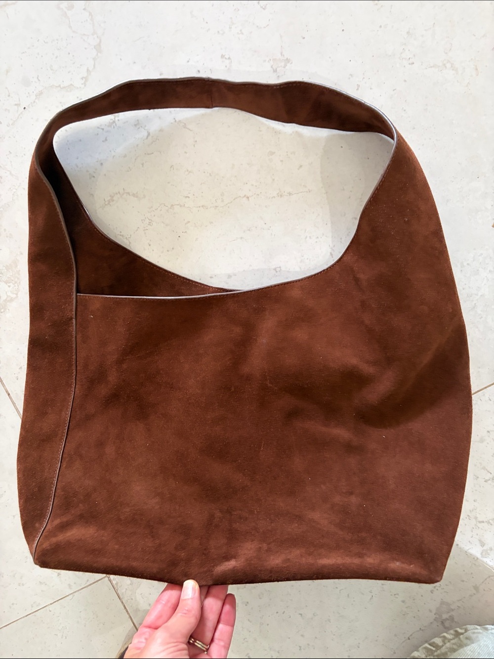 Quince italian Brown Suede Shoulder Bag
